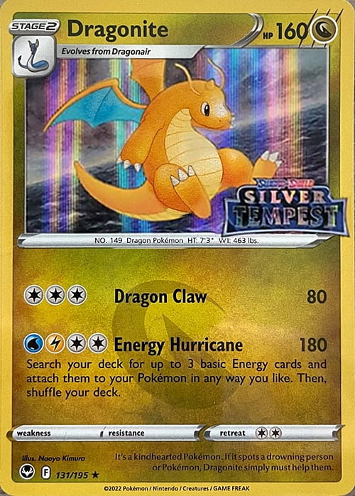 Silver Tempest Holo Dragonite #131 Silver Tempest Stamped